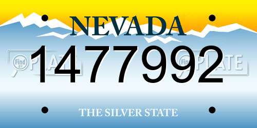 1477992 Nevada License Plate