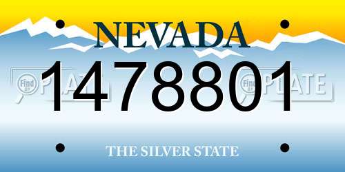 1478801 Nevada License Plate