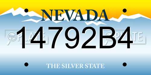 14792B4 Nevada License Plate