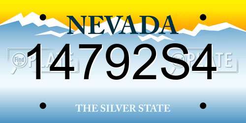 14792S4 Nevada License Plate