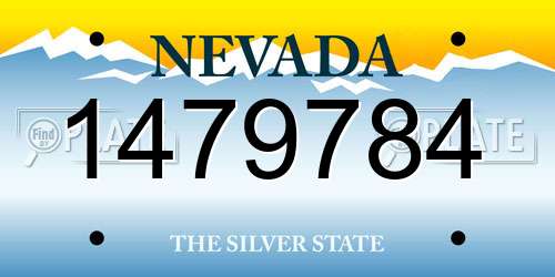 1479784 Nevada License Plate