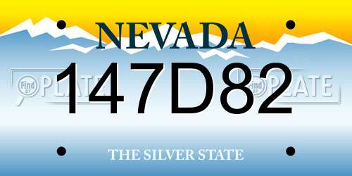 147D82 Nevada License Plate