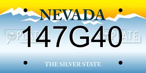 147G40 Nevada License Plate