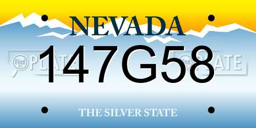 147G58 Nevada License Plate