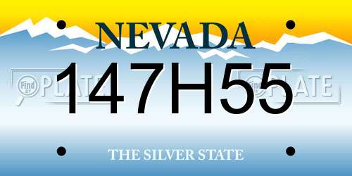 147H55 Nevada License Plate