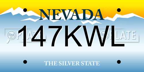 147KWL Nevada License Plate