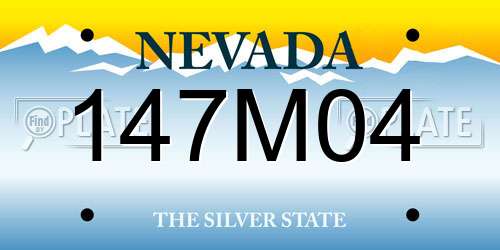 147M04 Nevada License Plate