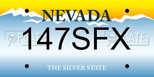 147SFX Nevada License Plate