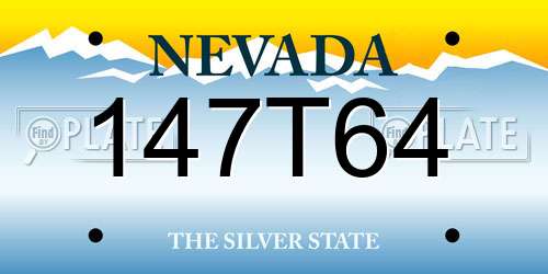 147T64 Nevada License Plate