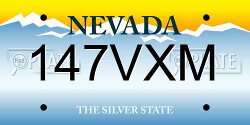 147VXM Nevada License Plate