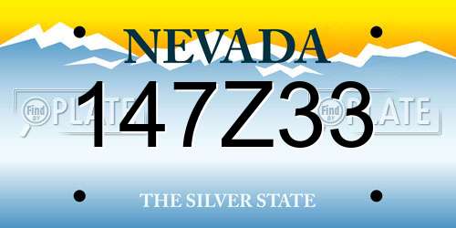 147Z33 Nevada License Plate