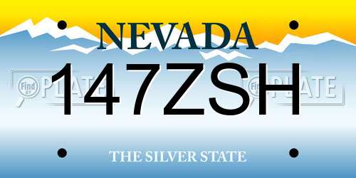 147ZSH Nevada License Plate
