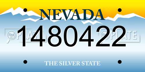 1480422 Nevada License Plate