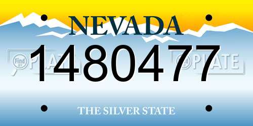 1480477 Nevada License Plate
