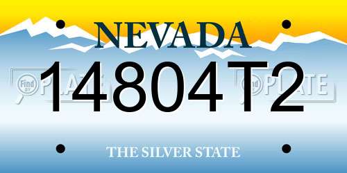 14804T2 Nevada License Plate
