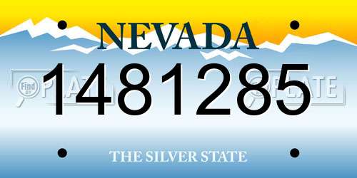 1481285 Nevada License Plate