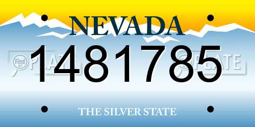 1481785 Nevada License Plate