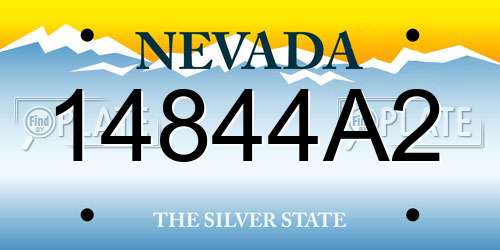 14844A2 Nevada License Plate
