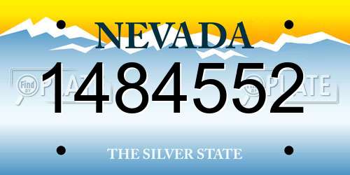 1484552 Nevada License Plate