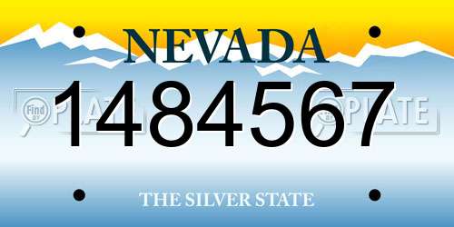 1484567 Nevada License Plate