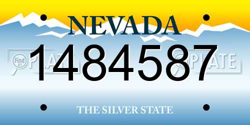 1484587 Nevada License Plate