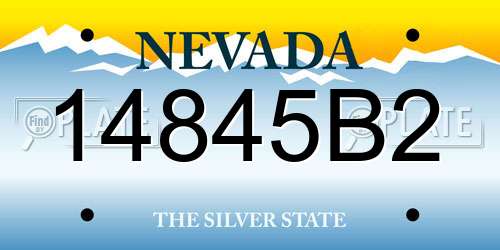 14845B2 Nevada License Plate