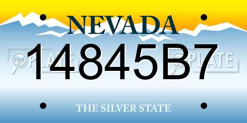 14845B7 Nevada License Plate