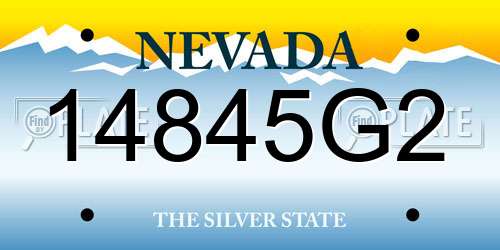 14845G2 Nevada License Plate