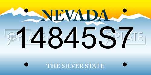 14845S7 Nevada License Plate