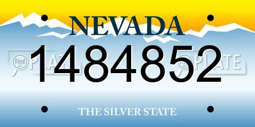1484852 Nevada License Plate
