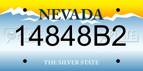 14848B2 Nevada License Plate