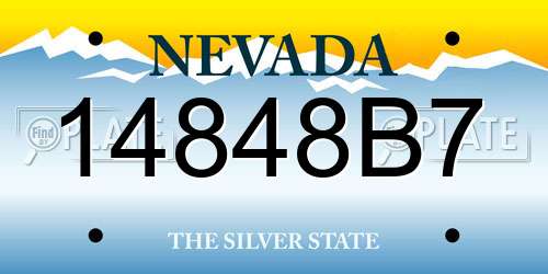 14848B7 Nevada License Plate