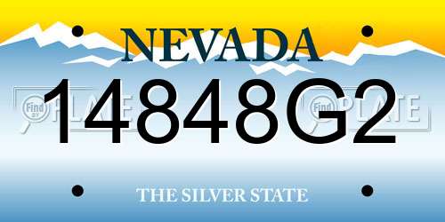 14848G2 Nevada License Plate