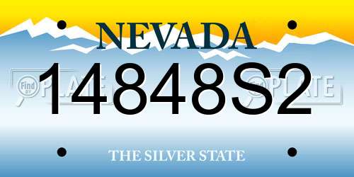 14848S2 Nevada License Plate