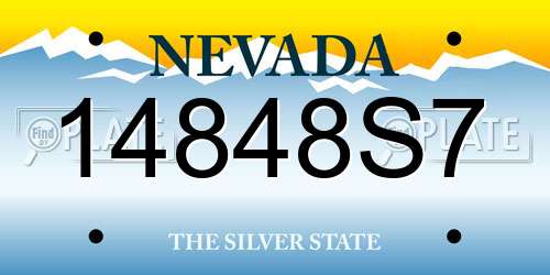 14848S7 Nevada License Plate