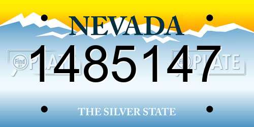 1485147 Nevada License Plate