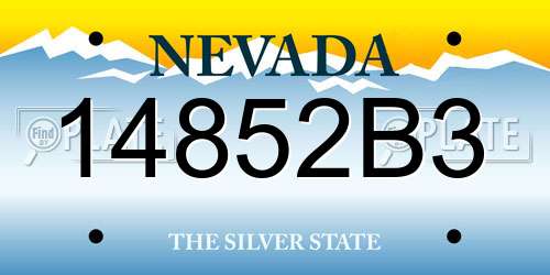 14852B3 Nevada License Plate
