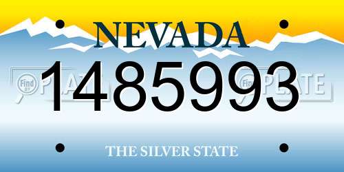 1485993 Nevada License Plate