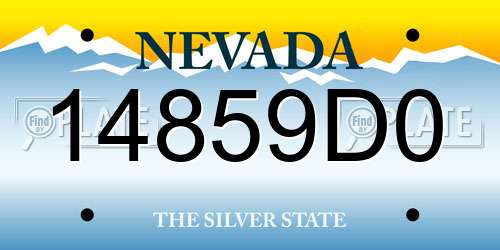 14859D0 Nevada License Plate