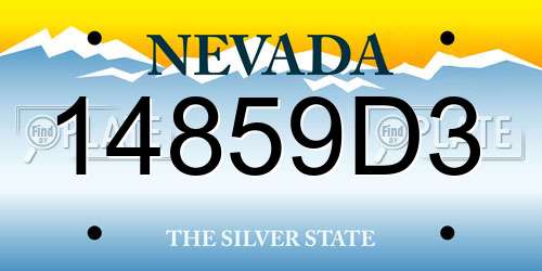 14859D3 Nevada License Plate
