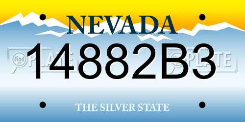 14882B3 Nevada License Plate