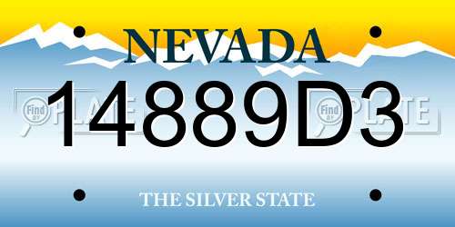 14889D3 Nevada License Plate