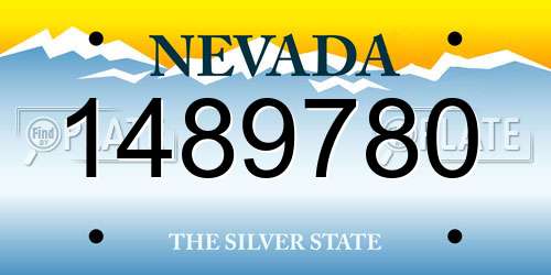 1489780 Nevada License Plate