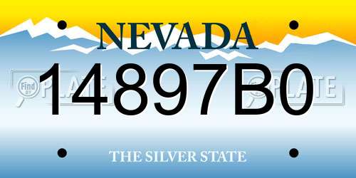 14897B0 Nevada License Plate