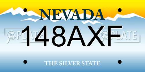 148AXF Nevada License Plate