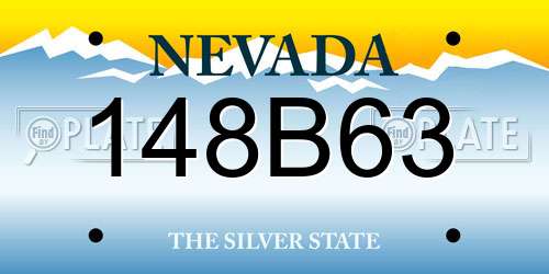 148B63 Nevada License Plate
