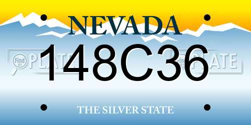 148C36 Nevada License Plate