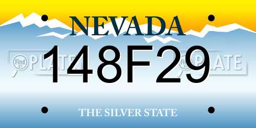 148F29 Nevada License Plate