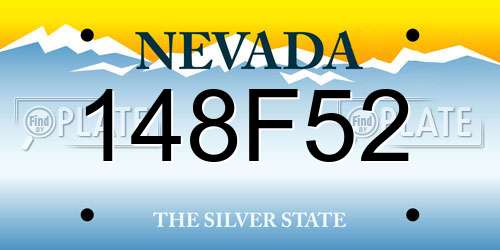 148F52 Nevada License Plate