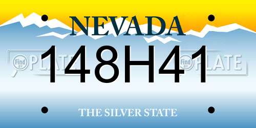 148H41 Nevada License Plate